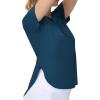 imageTHE GYM PEOPLE Womens Workout TShirts Loose Fit Short Sleeve Cotton Running Basic Tee Tops with Split HemDark Blue Green