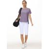 imageTHE GYM PEOPLE Womens Workout TShirts Loose Fit Short Sleeve Cotton Running Basic Tee Tops with Split HemGrey Purple