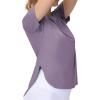 imageTHE GYM PEOPLE Womens Workout TShirts Loose Fit Short Sleeve Cotton Running Basic Tee Tops with Split HemGrey Purple
