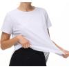 imageTHE GYM PEOPLE Womens Workout TShirts Loose Fit Short Sleeve Cotton Running Basic Tee Tops with Split HemHeather White