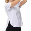 imageTHE GYM PEOPLE Womens Workout TShirts Loose Fit Short Sleeve Cotton Running Basic Tee Tops with Split HemHeather White