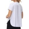 imageTHE GYM PEOPLE Womens Workout TShirts Loose Fit Short Sleeve Cotton Running Basic Tee Tops with Split HemHeather White