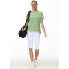 imageTHE GYM PEOPLE Womens Workout TShirts Loose Fit Short Sleeve Cotton Running Basic Tee Tops with Split HemJasmine Green