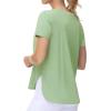 imageTHE GYM PEOPLE Womens Workout TShirts Loose Fit Short Sleeve Cotton Running Basic Tee Tops with Split HemJasmine Green