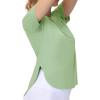 imageTHE GYM PEOPLE Womens Workout TShirts Loose Fit Short Sleeve Cotton Running Basic Tee Tops with Split HemJasmine Green