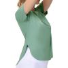imageTHE GYM PEOPLE Womens Workout TShirts Loose Fit Short Sleeve Cotton Running Basic Tee Tops with Split HemLight Green
