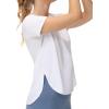 imageTHE GYM PEOPLE Womens Workout TShirts Loose Fit Short Sleeve Cotton Running Basic Tee Tops with Split HemWhite