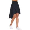 imageTHE GYM PEOPLE Womens High Waist Wrap Ruffle Hem Asymmetric Skort High Low Flowy Midi Skirt with ShortsBlack