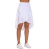 imageTHE GYM PEOPLE Womens High Waist Wrap Ruffle Hem Asymmetric Skort High Low Flowy Midi Skirt with ShortsWhite