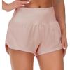 imageTHE GYM PEOPLE Womens High Waisted Worktout Shorts Quick Dry Running Athletic Shorts with Mesh Liner Zipper PocketSoft Pink