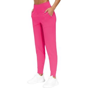 imageTHE GYM PEOPLE Womens Joggers Pants Lightweight Athletic Leggings Tapered Lounge Pants for Workout Yoga RunningBright Pink