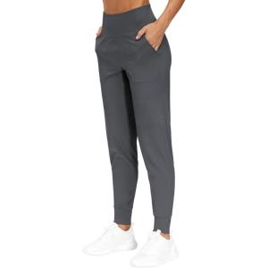 imageTHE GYM PEOPLE Womens Joggers Pants Lightweight Athletic Leggings Tapered Lounge Pants for Workout Yoga RunningDark Grey