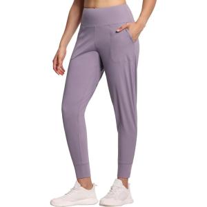 imageTHE GYM PEOPLE Womens Joggers Pants Lightweight Athletic Leggings Tapered Lounge Pants for Workout Yoga RunningGrey Purple