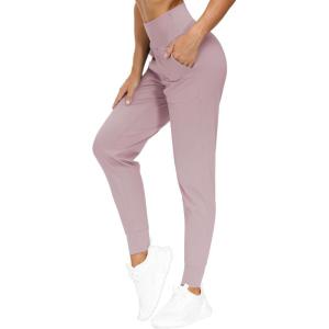 imageTHE GYM PEOPLE Womens Joggers Pants Lightweight Athletic Leggings Tapered Lounge Pants for Workout Yoga RunningLight Purple