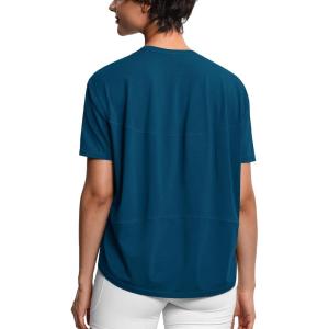 imageTHE GYM PEOPLE Womens Short Sleeve Workout TShirts Back Loose Fit Running Yoga Tee TopsDark Blue Green