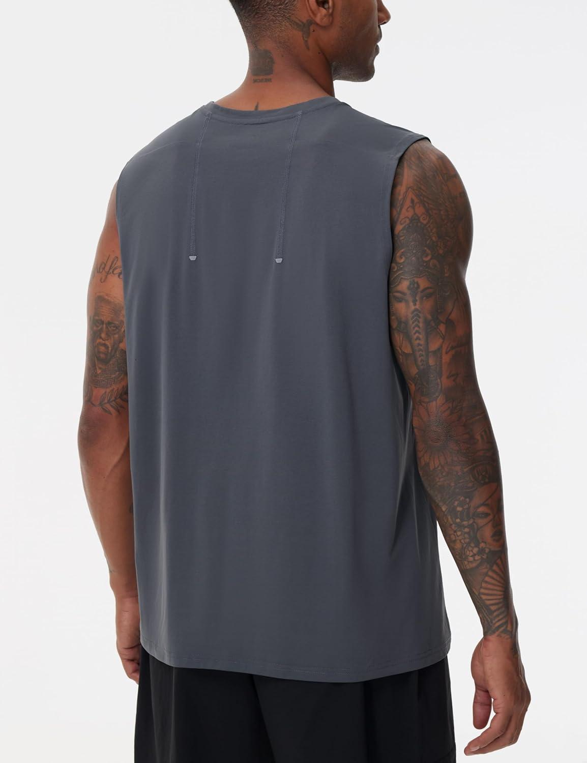 imageTHE GYM PEOPLE Mens Workout Tank Top UPF 50 Sleeveless Quick Dry Athletic Shirts Casual Running Muscle ShirtsDark Grey