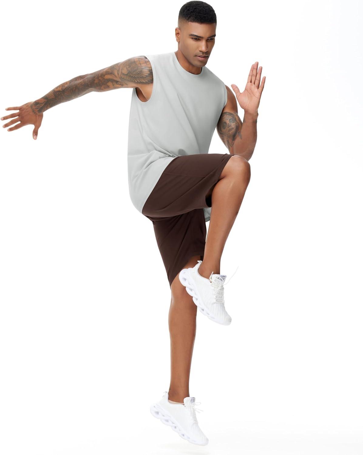 imageTHE GYM PEOPLE Mens Workout Tank Top UPF 50 Sleeveless Quick Dry Athletic Shirts Casual Running Muscle ShirtsLight Grey