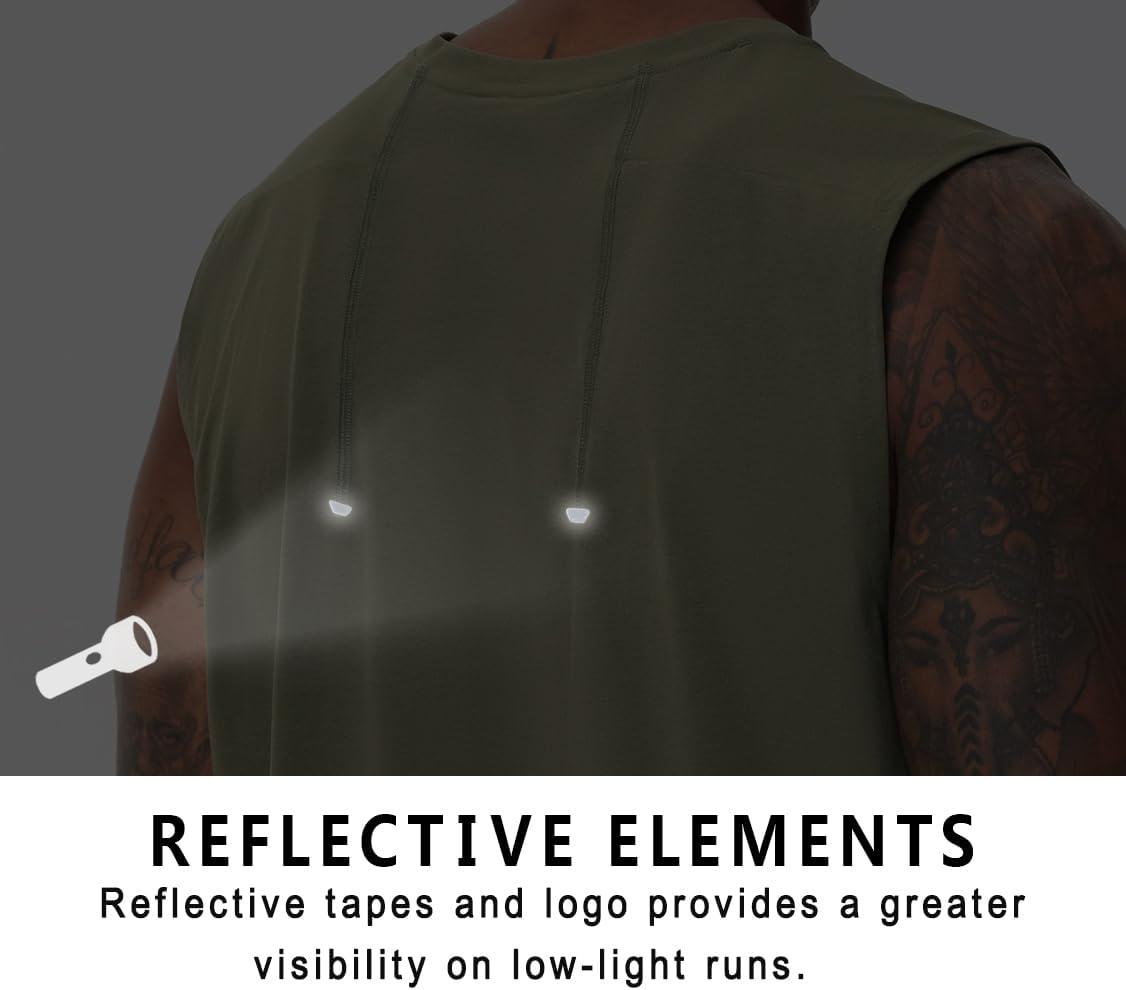 imageTHE GYM PEOPLE Mens Workout Tank Top UPF 50 Sleeveless Quick Dry Athletic Shirts Casual Running Muscle ShirtsOlive Green