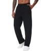 imageTHE GYM PEOPLE Mens Baggy Fleece Workout Sweatpants with Pockets Drawstring Lounge Athletic Running PantsBlack