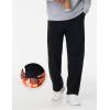 imageTHE GYM PEOPLE Mens Baggy Fleece Workout Sweatpants with Pockets Drawstring Lounge Athletic Running PantsBlack