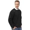 imageTHE GYM PEOPLE Mens Fleece Crewneck Sweatshirt Thick Loose fit Soft Basic Pullover SweatshirtBlack