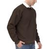 imageTHE GYM PEOPLE Mens Fleece Crewneck Sweatshirt Thick Loose fit Soft Basic Pullover SweatshirtBrown