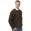 imageTHE GYM PEOPLE Mens Fleece Crewneck Sweatshirt Thick Loose fit Soft Basic Pullover SweatshirtBrown