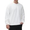 imageTHE GYM PEOPLE Mens Fleece Crewneck Sweatshirt Thick Loose fit Soft Basic Pullover SweatshirtWhite