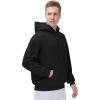 imageTHE GYM PEOPLE Mens Fleece Pullover Hoodie Loose Fit Ultra Soft Hooded Sweatshirt With PocketsBlack