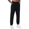 imageTHE GYM PEOPLE Mens Fleece Workout Sweatpants Drawstring Tapered Running Lounge Jogger Pants with PocketsBlack