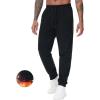 imageTHE GYM PEOPLE Mens Fleece Workout Sweatpants Drawstring Tapered Running Lounge Jogger Pants with PocketsBlack