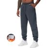 imageTHE GYM PEOPLE Mens Fleece Workout Sweatpants Drawstring Tapered Running Lounge Jogger Pants with PocketsDark Heather Grey