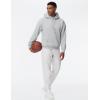 imageTHE GYM PEOPLE Mens Fleece Workout Sweatpants Drawstring Tapered Running Lounge Jogger Pants with PocketsHeather White