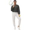 imageTHE GYM PEOPLE Womens Crewneck Cropped Pullover Sweatshirt Cute Basic Long Sleeves Workout TopsGraphite Grey