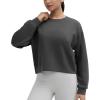 imageTHE GYM PEOPLE Womens Crewneck Cropped Pullover Sweatshirt Cute Basic Long Sleeves Workout TopsGraphite Grey