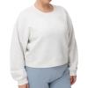 imageTHE GYM PEOPLE Womens Crewneck Cropped Pullover Sweatshirt Cute Basic Long Sleeves Workout TopsHeather White