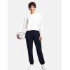 imageTHE GYM PEOPLE Womens Crewneck Cropped Pullover Sweatshirt Cute Basic Long Sleeves Workout TopsHeather White
