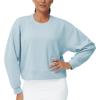 imageTHE GYM PEOPLE Womens Crewneck Cropped Pullover Sweatshirt Cute Basic Long Sleeves Workout TopsLight Blue