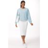 imageTHE GYM PEOPLE Womens Crewneck Cropped Pullover Sweatshirt Cute Basic Long Sleeves Workout TopsLight Blue
