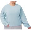 imageTHE GYM PEOPLE Womens Crewneck Cropped Pullover Sweatshirt Cute Basic Long Sleeves Workout TopsLight Blue