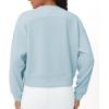 imageTHE GYM PEOPLE Womens Crewneck Cropped Pullover Sweatshirt Cute Basic Long Sleeves Workout TopsLight Blue
