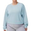 imageTHE GYM PEOPLE Womens Crewneck Cropped Pullover Sweatshirt Cute Basic Long Sleeves Workout TopsLight Blue