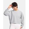 imageTHE GYM PEOPLE Womens Crewneck Cropped Pullover Sweatshirt Cute Basic Long Sleeves Workout TopsLight Heather Grey