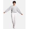 imageTHE GYM PEOPLE Womens Crewneck Cropped Pullover Sweatshirt Cute Basic Long Sleeves Workout TopsLight Heather Grey