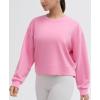 imageTHE GYM PEOPLE Womens Crewneck Cropped Pullover Sweatshirt Cute Basic Long Sleeves Workout TopsPink