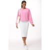 imageTHE GYM PEOPLE Womens Crewneck Cropped Pullover Sweatshirt Cute Basic Long Sleeves Workout TopsPink
