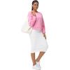 imageTHE GYM PEOPLE Womens Crewneck Cropped Pullover Sweatshirt Cute Basic Long Sleeves Workout TopsPink