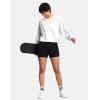 imageTHE GYM PEOPLE Womens Crewneck Cropped Pullover Sweatshirt Cute Basic Long Sleeves Workout TopsWhite