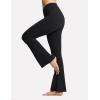 imageTHE GYM PEOPLE Womens Crossover High Waist Flare Workout Leggings Bootcut Bell Bottom Yoga Pants with Tummy ControlBlack
