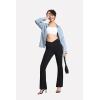 imageTHE GYM PEOPLE Womens Crossover High Waist Flare Workout Leggings Bootcut Bell Bottom Yoga Pants with Tummy ControlBlack